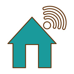 house with wifi signal icon vector illustration design