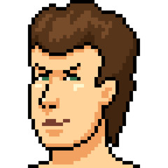 Fototapeta premium vector pixel art man portrait