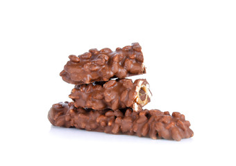 Chocolate coating wafer isolated on a white background