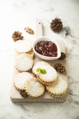Jam filled sandwich cookies