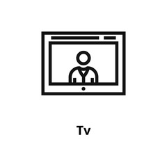 TV thin line icon