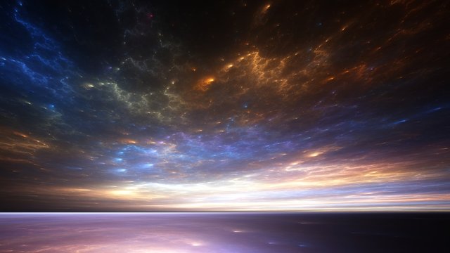 Fractal horizons - cosmic clouds above a strange sea.