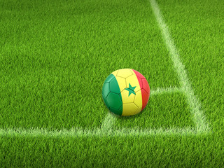 Fototapeta na wymiar Soccer football with Senegal flag