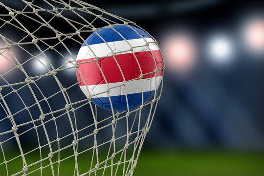 Costa Rica soccerball in net