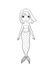 Beautiful little mermaid. Siren. Sea theme.