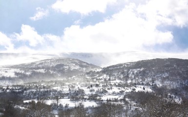 Fototapeta na wymiar Snowy hills
