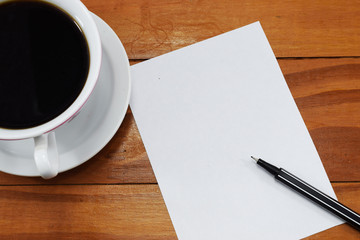 morning black coffee with cheerful smiling cookies, and with a place for congratulations