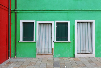 Fototapeta na wymiar Green facade house
