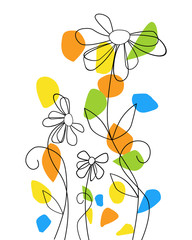 Abstract flowers on white background