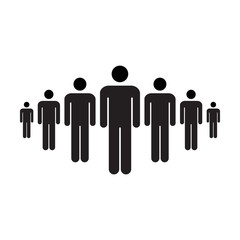 People Icon Vector Group of Men Team Symbol for Business Infographic Design in Glyph Pictogram illustration