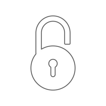 Round open padlock icon. Vector.