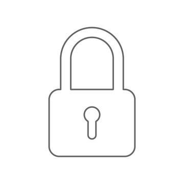 Square closed padlock icon. Vector.