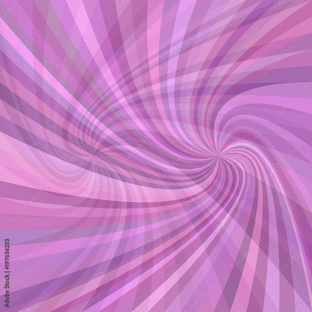 Poster double swirl background - vector graphic design from rotated rays in purple tones