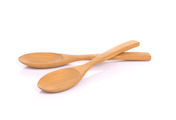 Wooden spoon on White background