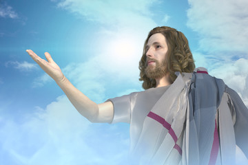 Fototapeta na wymiar 3D Illustration of a portrait of Jesus Christ