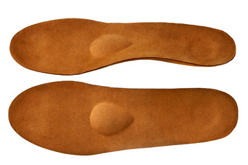 Orthopedic insoles isolated on white