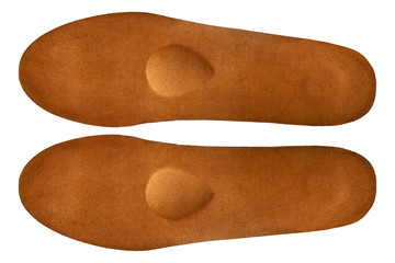 Orthopedic insoles isolated on white