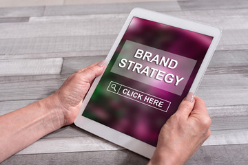 Brand strategy concept on a tablet