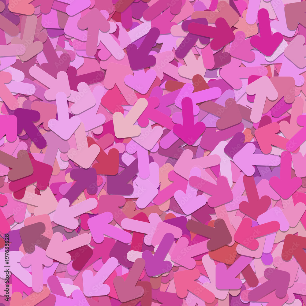 Poster seamless random arrow pattern background - vector illustration from pink rotated rounded arrows with