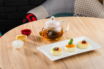 Cottage cheese pancakes - Restaurant menu