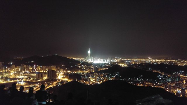 Mecca city and clock tower view from Jabal Nour  in Saudi Arabia