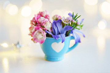 cup with flowers