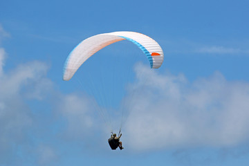 Paraglider flying