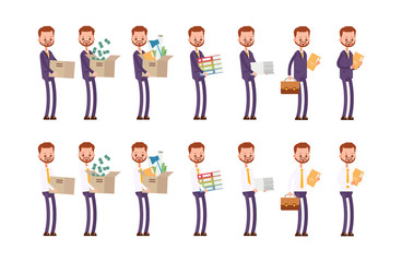 Carries boxes, gets a job, carries money, documen