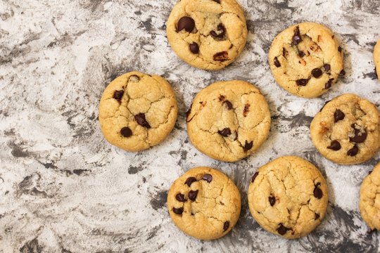 Homemade thick and chewy chocolate chip cookies