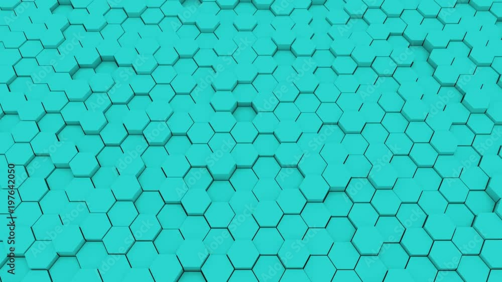 Poster abstract geometric hexagons, optical illusion, computer generated 3d rendering backdrop.