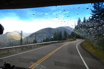 Driving Down The Highway of Life Looking Through the Windshield, Seeing Mountains, Yellowstone