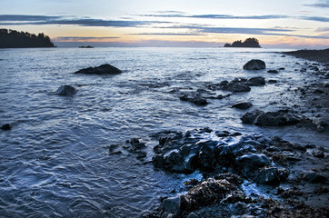 Sunset Over The Far Corner of the Pacific Northwest, Olympic National Park Near Lake Ozette, Olympic Peninsula and The Pacific Ocean