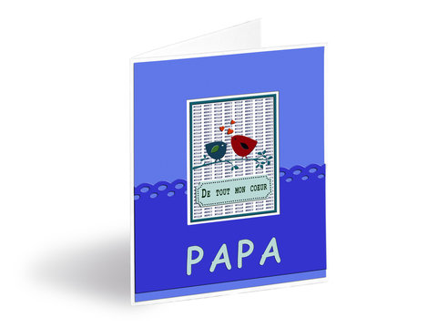 Greetings card for the father day in French text