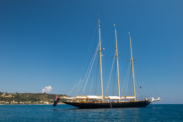 An australian yacht in the ionian sea outside of Zakynthos