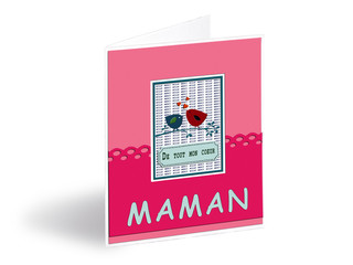 Greetings card for the mother day in French text