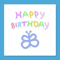 birthday greeting card with balloon style lettering