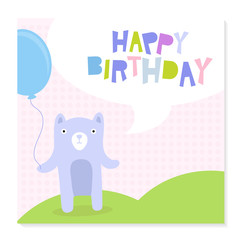 Obraz na płótnie Canvas Bear birthday greeting card