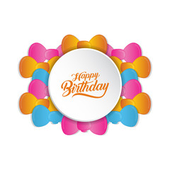 birthday greeting card with bow balloon