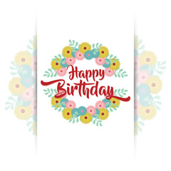 Flower Birthday frame template.