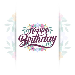 Flower Birthday frame template.
