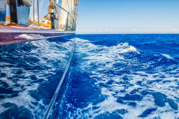 Obraz premium Aboard a yacht on the ionian sea