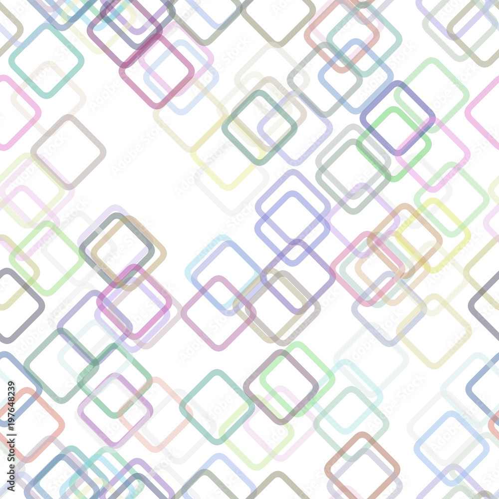 Poster multicolored seamless geometric square background pattern - vector graphic from random diagonal squa