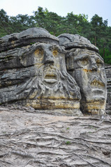 Fototapeta na wymiar Kokorinsko (Kokořínsko – Máchův kraj) Rocks formations Devils Head Czech Republic