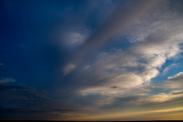 Fototapeta na wymiar Amazing sky at sunset in Kazakhstan