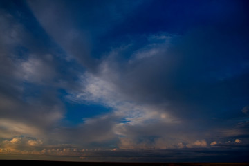Amazing sky at sunset in Kazakhstan