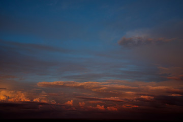 Amazing sky at sunset in Kazakhstan