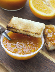 Orange jam with toast