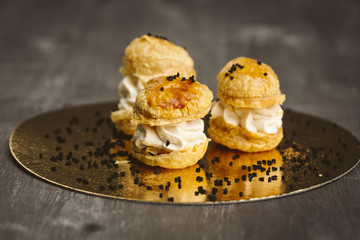 Puff pastry with seeds above