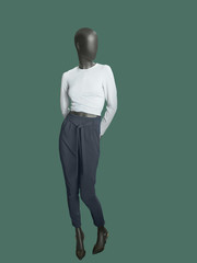 Full-length female mannequin.