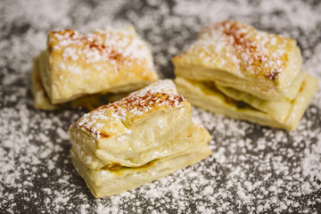 Puff pastry with seeds above